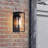 Ataman 14" Classic Outdoor Wall Sconce 1 Light in Cylinder Glass Shade and Rectangular Metal Frame-106894448