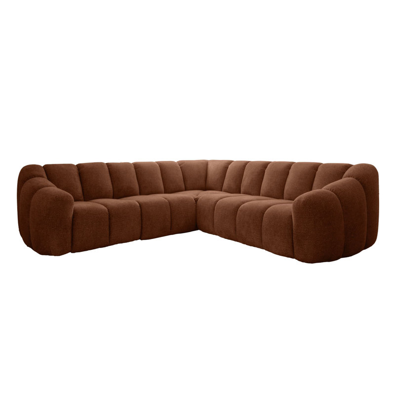 Shell Corner Sofa , Symmetrical, Orange