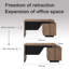Bureau de direction rectangulaire à largeur réglable avec armoire de rangement-1933317338
