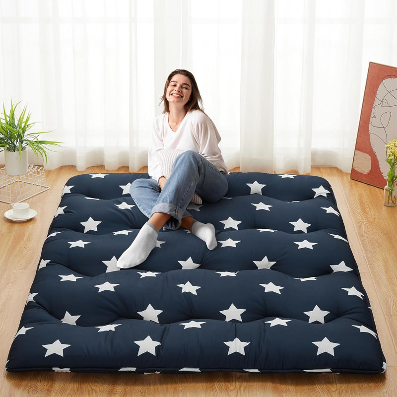 Matelas de futon japonais à motif floral, Double