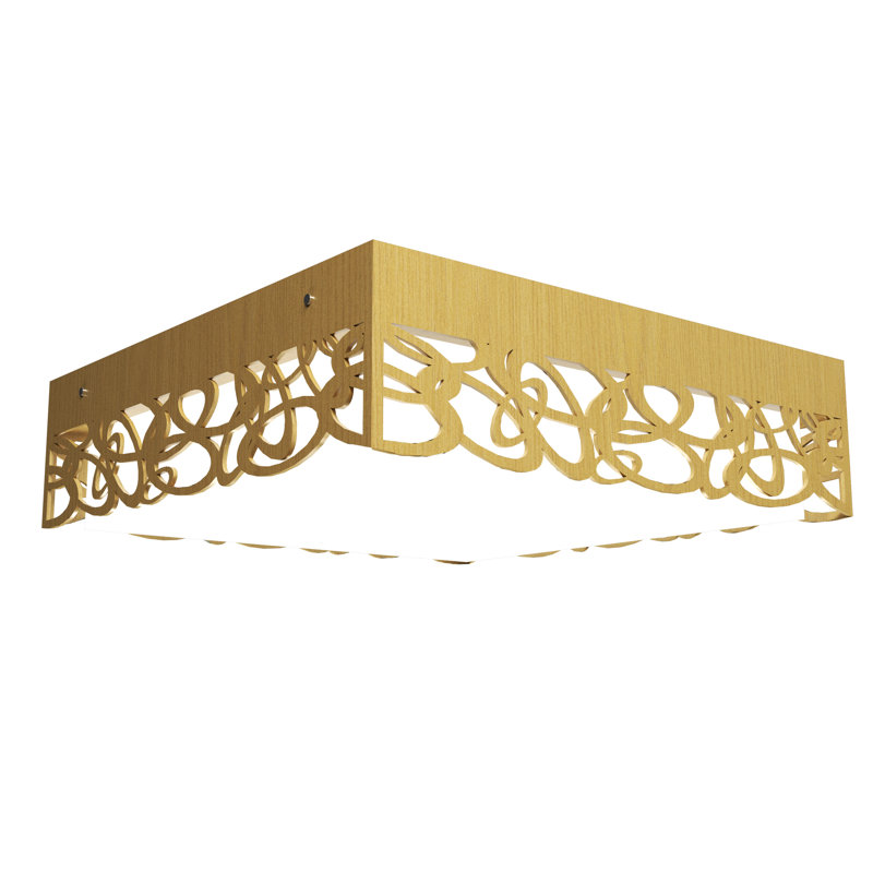 Plafonnier encastré à 1 lumière DEL, Or biologique, H 5,85 po x l 21,45 po x P 21,45 po