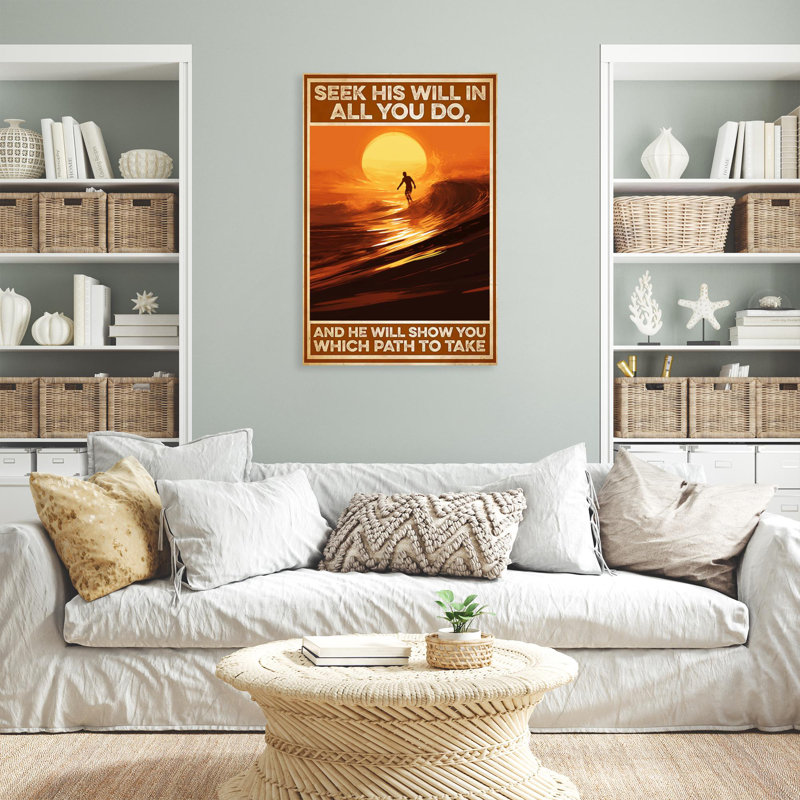 "Seek His Will In All You Do" - 1 pièce rectangulaire, "Seek His Will In All You Do", impression sur toile