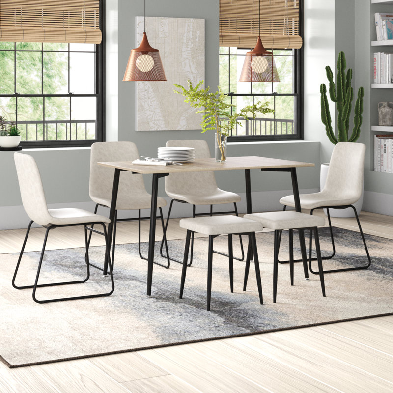 Ensemble repas pour 6 personnes Mossman, Blanc cassé