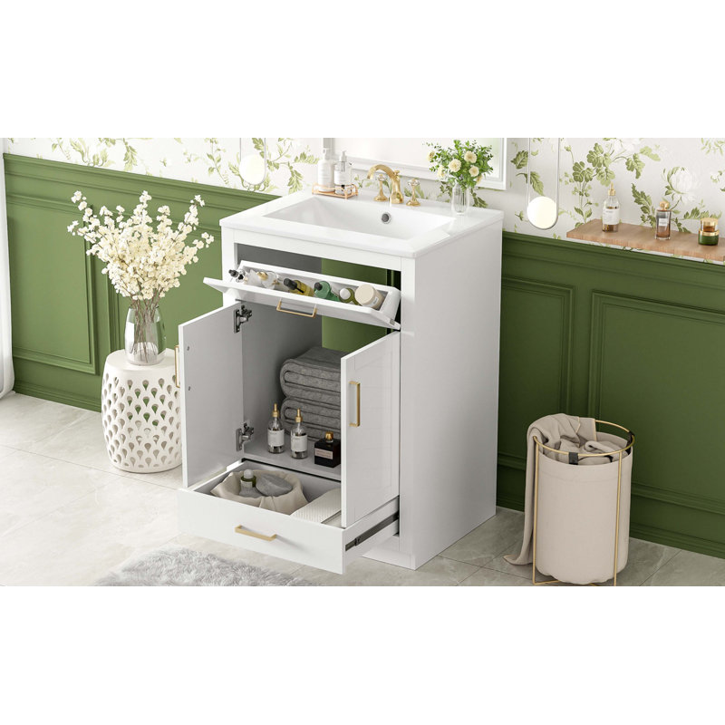 Meuble-lavabo 24 po avec lavabo en céramique intégré