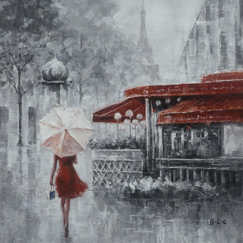 Maylene, Paris romantique, peinture sur toile, H 12 po x l 12 po x P 1 po