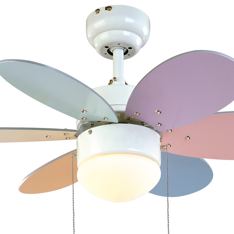Dutil 76cm Ceiling Fan with Light Kit, Downrod, Multilcolour