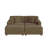 4-Piece Upholstered Camel Corduroy Modular Sectional Sleeper Sofa Set With Armchairs & Removable Ottomans-2132590695