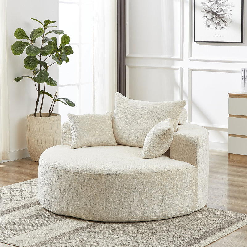 Canapé simple en éponge 55 po en chenille de 55 pi, aucun assemblage requis (ce n'est pas une chaise pivotante.)