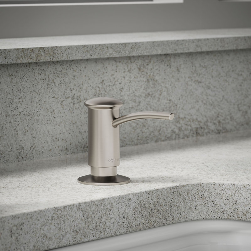 Contemporary Design Refillable Soap Dispenser, Lotion Dispenser for Bathroom or Kitchen, Vibrant Stainless