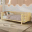 Lit plateforme double pour enfants avec garde-corps, structure en bois et fer pour enfants et garçons-190828663