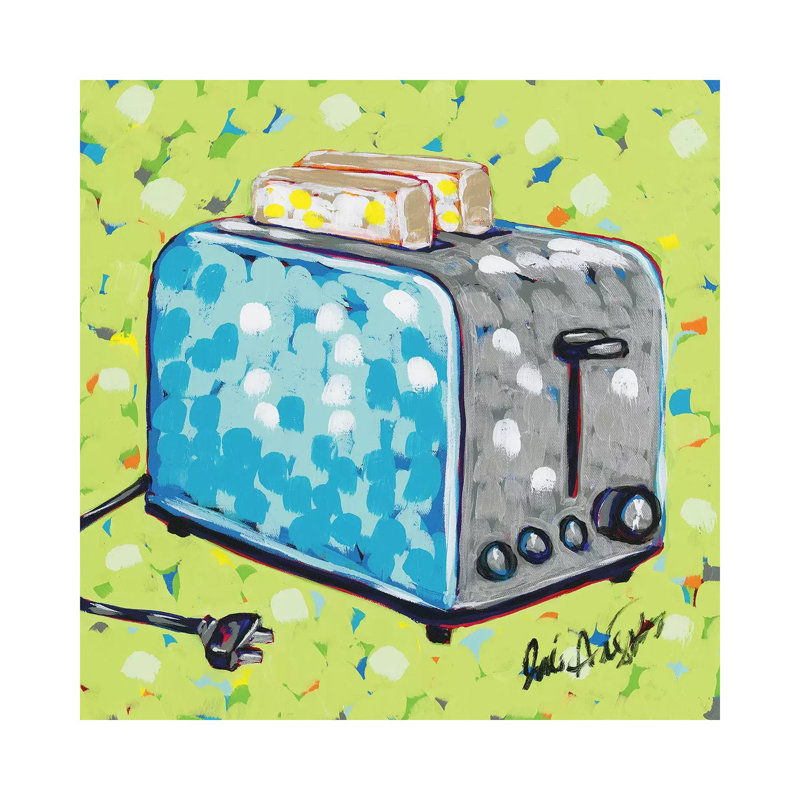 Kitchen Sketch Toaster by Jodi Augustine - Painting on Canvas, 30.48cm H x 30.48cm W x 1.9cm D, Wrapped Canvas