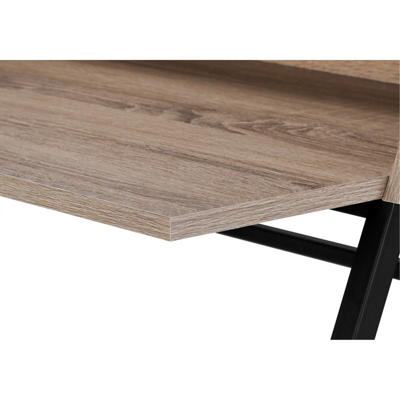 Bureau d'ordinateur, bureau personnel, ordinateur portable, tablettes de rangement, L 48 po, travail, stratifié brun, contemporain, moderne