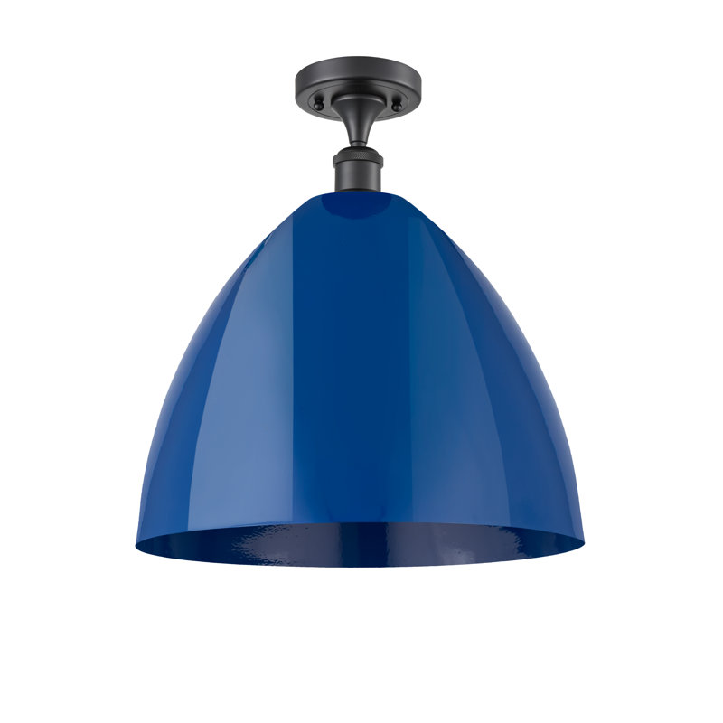 Plafonnier semi-encastré Crooksville, Bleu, Noir mat
