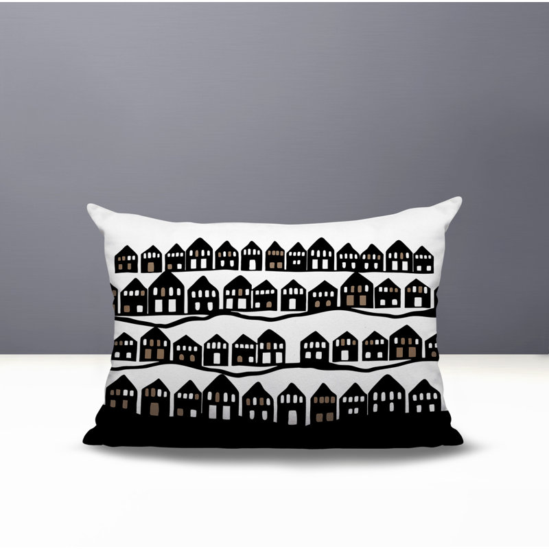 Coussin rectangulaire intérieur / extérieur Amiro, Rectangle H 14 po x l 20 po, Noir