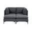 Canapé modulaire en lin rembourré avec pieds en métal-237380462