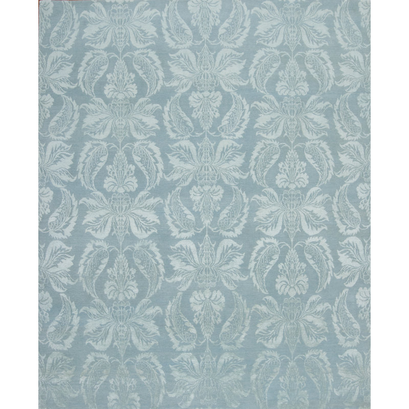Modern Tibet Hand Knotted Floral Area Rug, Rectangle 8' x 10'