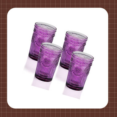 Eternal Night 8 - Piece 12oz. Glass Drinking Glass Glassware Set