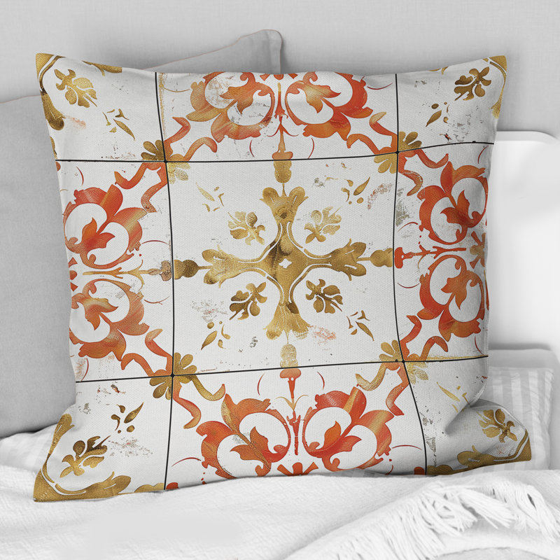Salmon Rustile Tiles Farmhouse I - Coussin Farmhouse, H 16 po x l 16 po