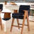 Counter Height Upholstered Bar Stool With Armrests And Solid Wood Legs-1326382102