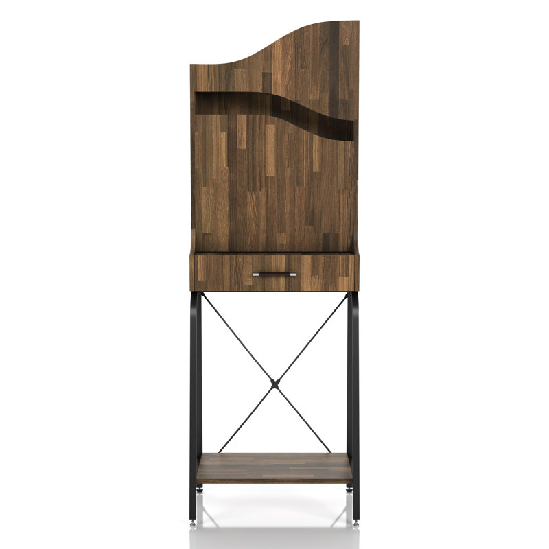 Urmis Industrial Wavy Design MDF Beverage Cabinet