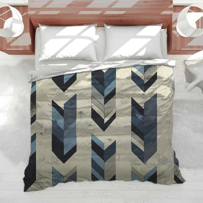 Édredon à motif de flèches à motif géométrique scandinave, Édredon simple