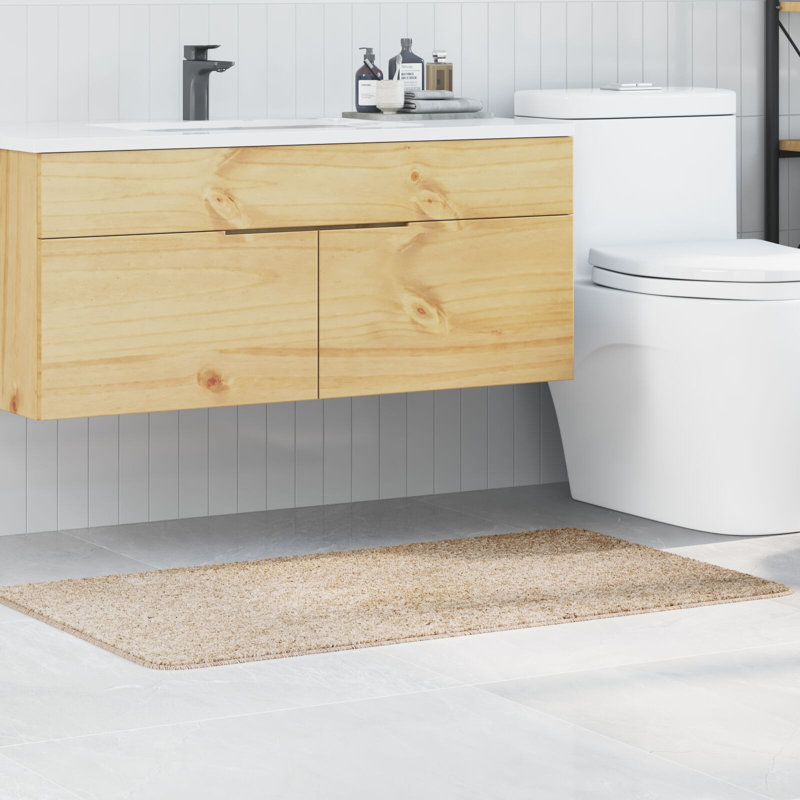 Cotton Non-Slip Bath Mats Rectangular, 70cm, Cream, 120cm