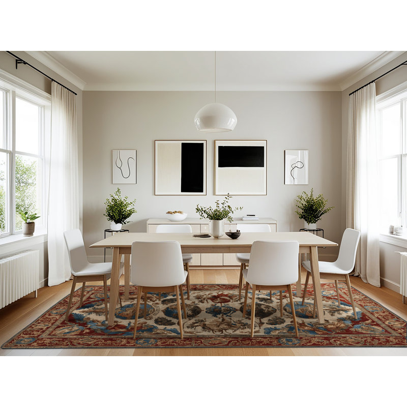 Machine Washable French Brown Area Rug, Rectangle 7' x 10'