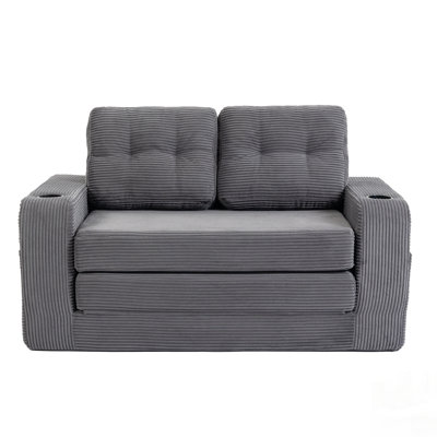 Canapé-lit convertible avec design extensible, mousse à mémoire de forme confortable et tissu en velours côtelé pour les petits espaces