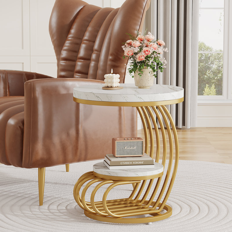 Ondray Pedestal End Table with Storage
