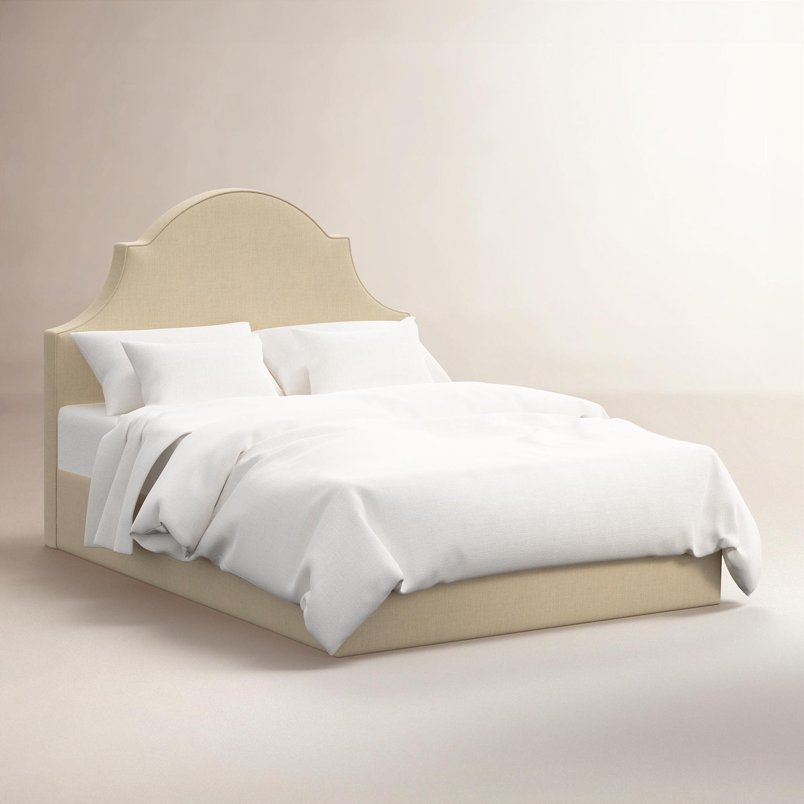 Hadley Arched Bed, California King, Classic Linen Linen