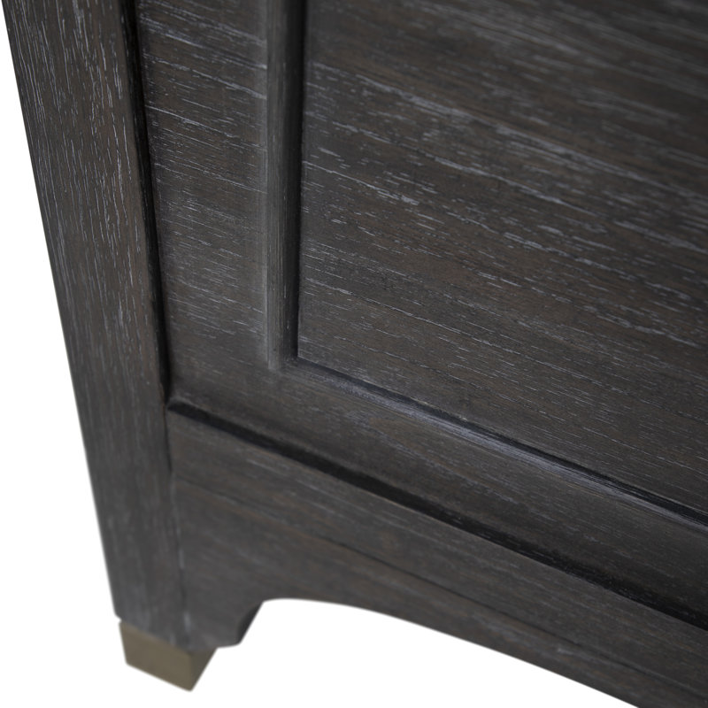 Alexandra Bed - Dark, King, Cerused Forest Black/Stained Gold