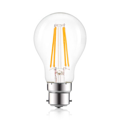 6-Pack 8W B22 LED Filament Bulbs