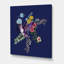 Petit oiseau sur un bouquet coloré de fleurs sauvages I - Impression sur toile-59916207-59916209