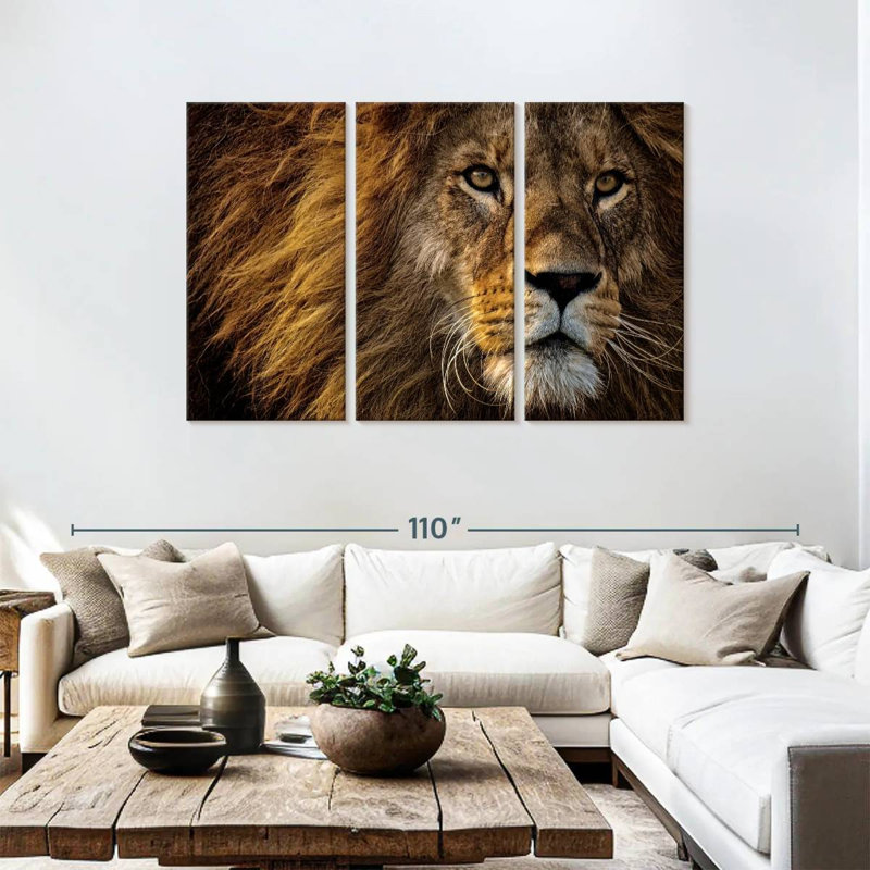 Tête de lion Brampt, H 48 po x l 74 po