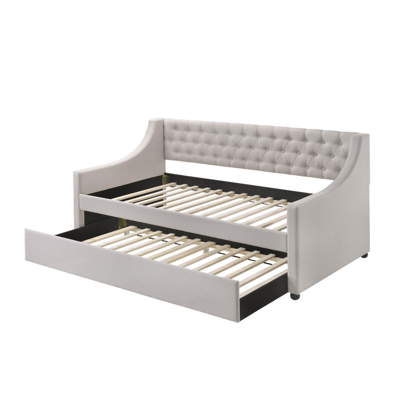 Lianna Fog Fabric Daybed W/Trundle