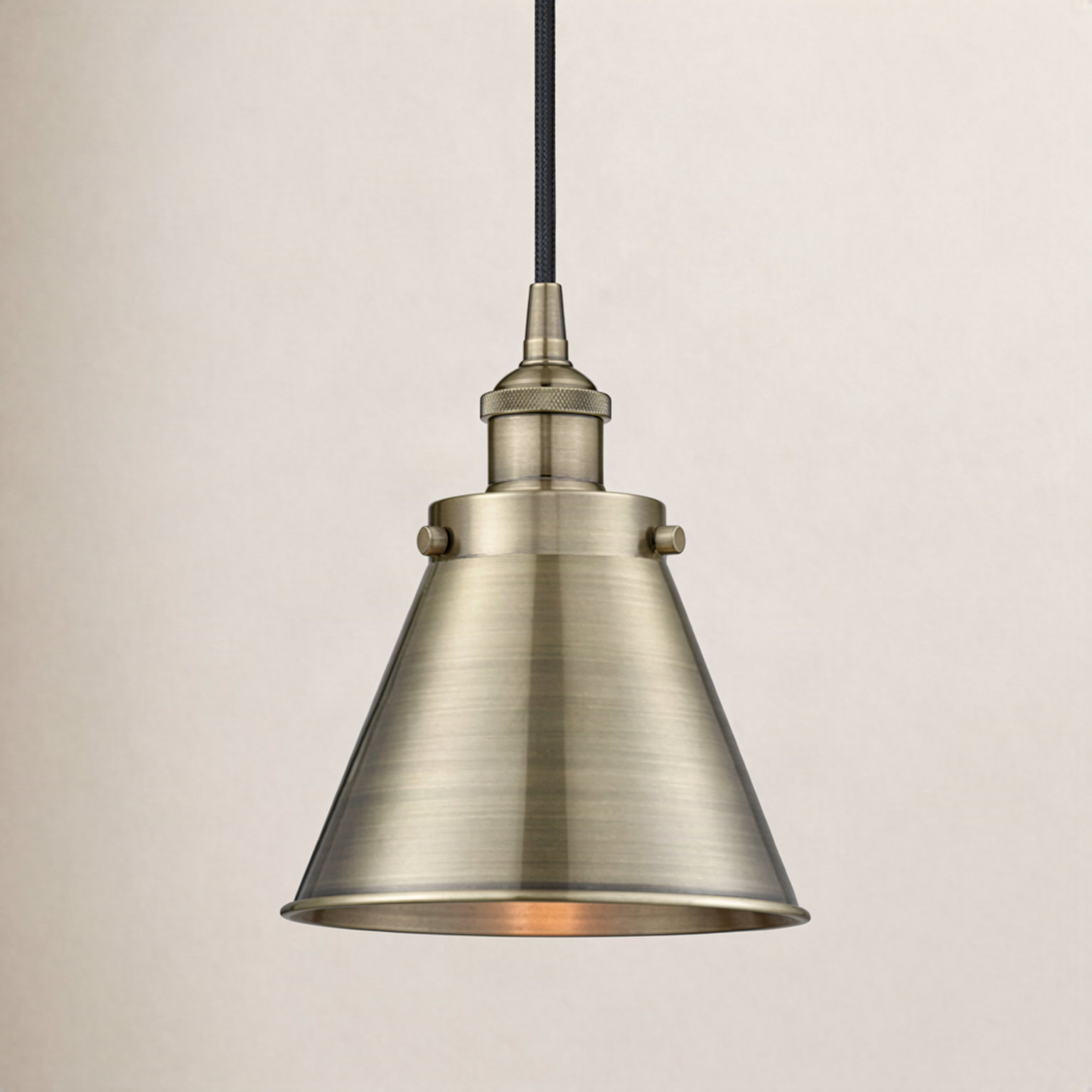 Rouvin Dimmable 1 - Light Pendant, Antique Brass