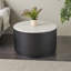 Table basse Ivar noire avec plateau en faux marbre blanc Ivar