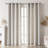 Farmhouse Stripe Linen Blend Grommet Light Filtering Curtain Pair-1469128053-1469128054