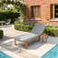 Chaise longue d'extérieur en bois d'acacia Kiren avec dossier inclinable à 3 positions-129155632