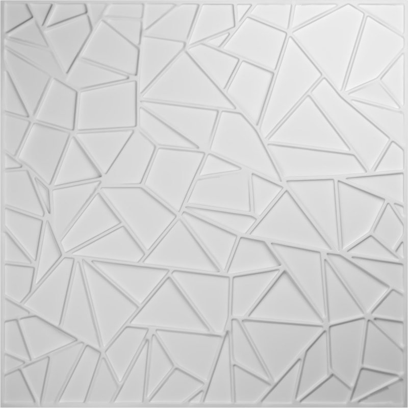 Elwod 19.625" x 19.625" White PVC 3D Wall Panels (10-Pack)