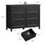 Commode 6 tiroirs pour chambre à coucher, grande commode de 41 po de large avec poignées dorées, commode de rangement moderne pour placard et salon, blanc-1006381693