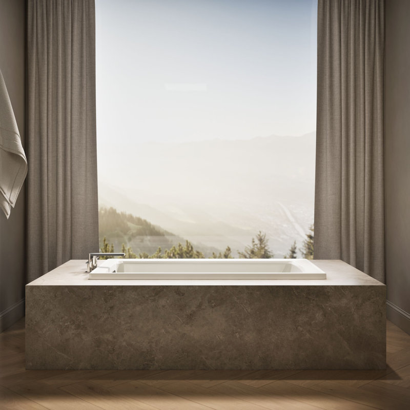 Archer 60" x 30" Soaking Bathtub, Biscuit