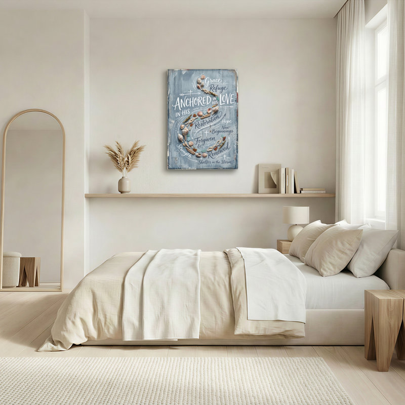 Ensemble d'une toile murale « Amour ancré », H 18 po x l 12 po, Toile tendue