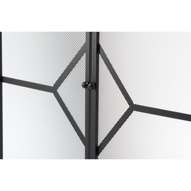 Sheila 5 Panel Steel Fireplace Screen, 81cm H x 153cm W x 61cm D