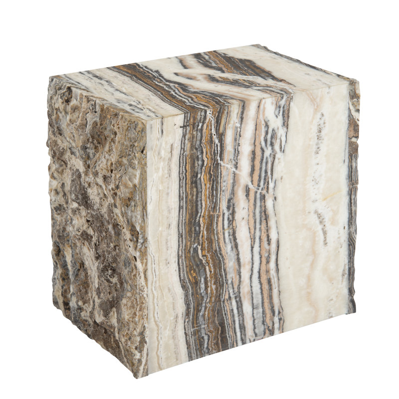 Onyx Polished Stool in Natural/Ivory/Black