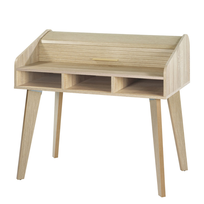 Caruso Solid Wood Writing Desk, Oak