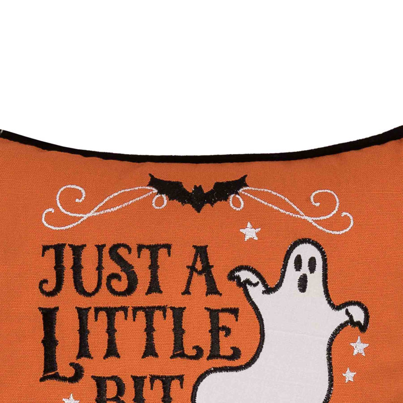 Little Bit Wicked Ghost Halloween Pillow