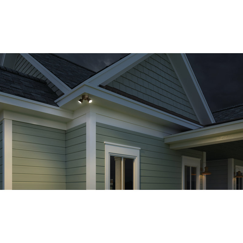 White Dual Head LED Outdoor Security Flood Light