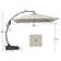 Jair 10X10 Ft Square Cantilever Curved Adjustable Umbrella with Base