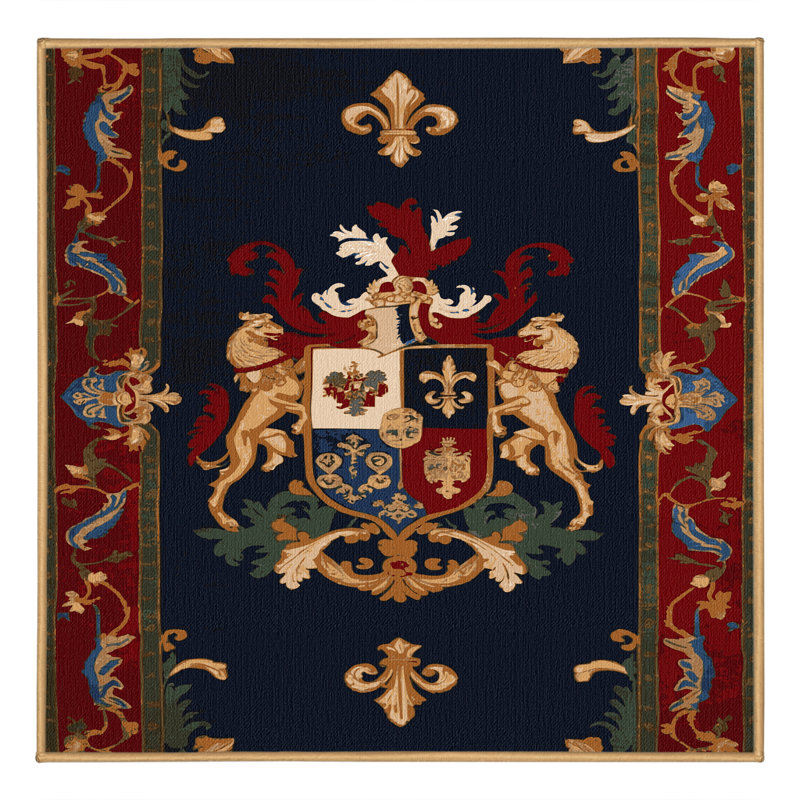 Tapis brun français lavable à la machine, Carré 5 pi